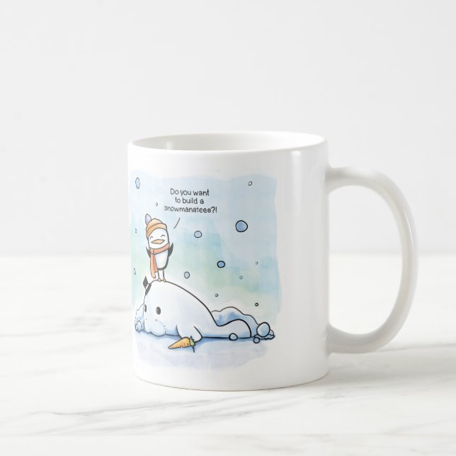 Önskar du att bygga en Snowmanatee - pingvin - Kaffemugg (Höger)