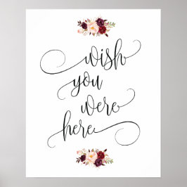 önskar du var här bröllop minnestavla skylt v2