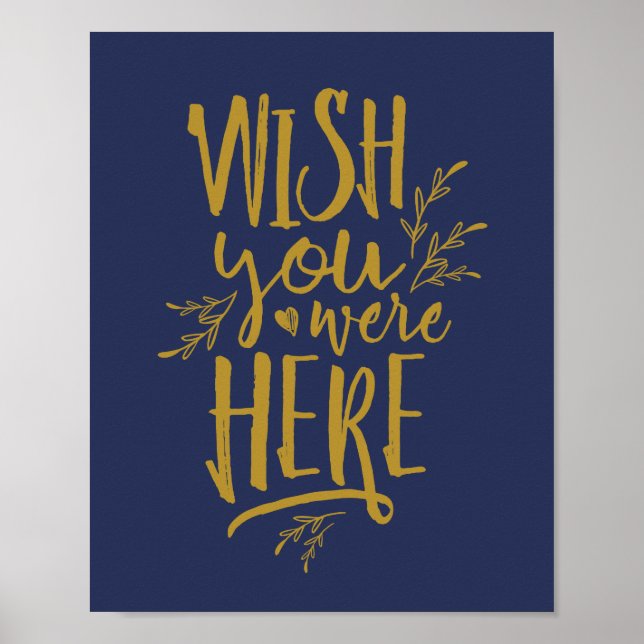 Önskar du var här Bröllops Minnestavla skylt NAV (Framsidan)