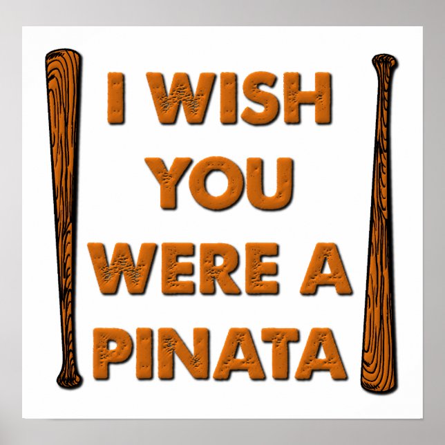 Önskar du vore en pinata - rolig poster (Framsidan)