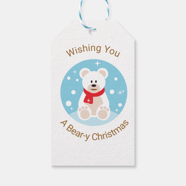 ÖNSKAR EN Bear-y-jul Presentetikett (Baksidan)