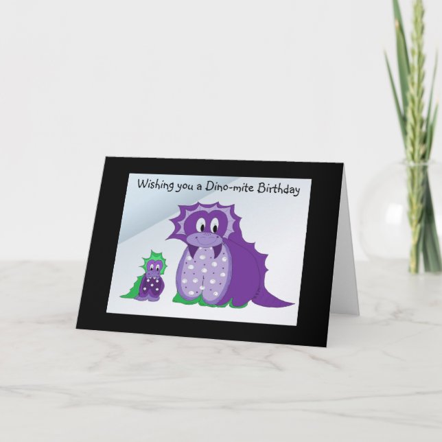 Önskar en Dino-mite... Kort (Framsida)