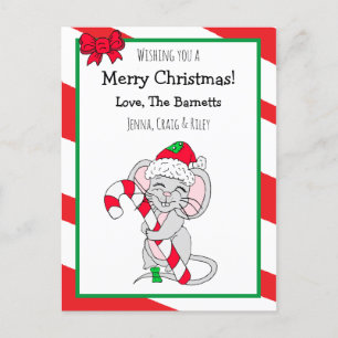 Önskar en God jul Cute Mouse Helg Vykort