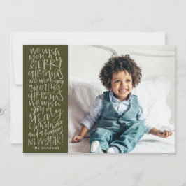 Önskar en God jul i Evergreen Photo Card Julkort