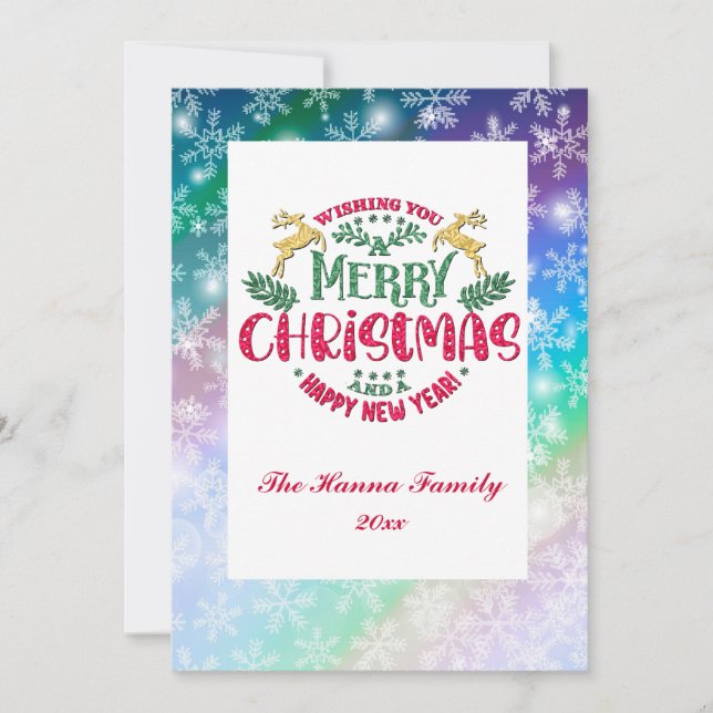 Önskar en God jul och en Gott nytt år Julkort (Framsida)