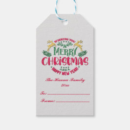 Önskar en God jul och en Gott nytt år Presentetikett