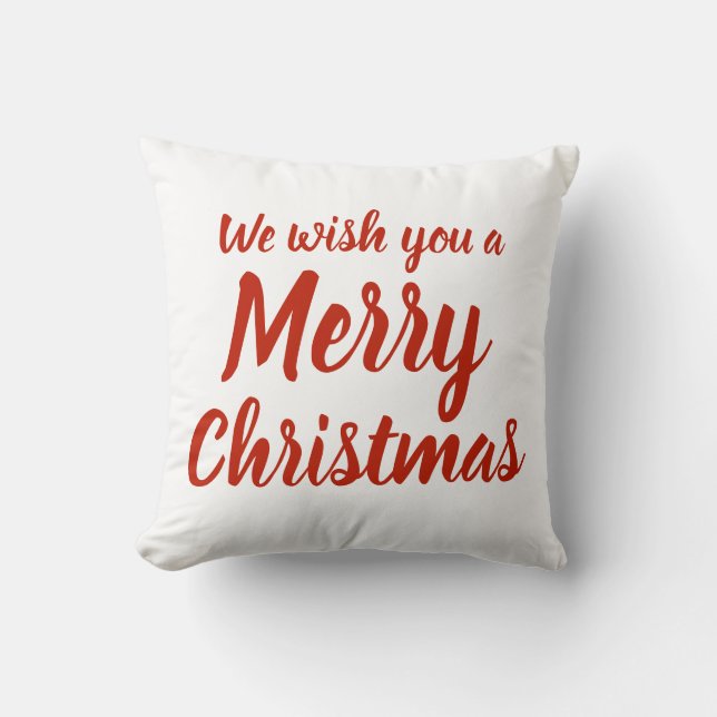 Önskar en God jul Red White-Helgdag Kudde (Framsida)