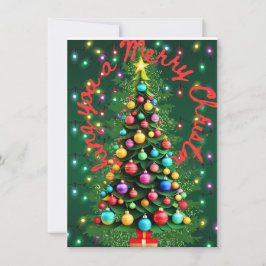 Önskar en God jul Träd 3D-Grönt Julkort