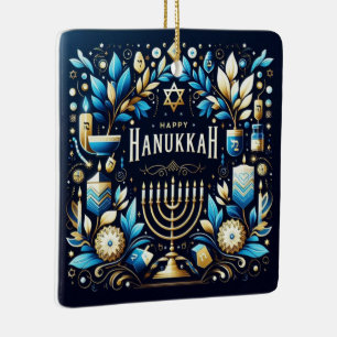 Önskar en Joyous Hanukkah Ceramic Ornament