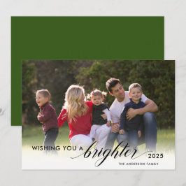 Önskar en ljusare Grönt 2024 Julkort