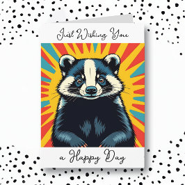 Önskar en Lycklig-dag | Cute Badger Kort