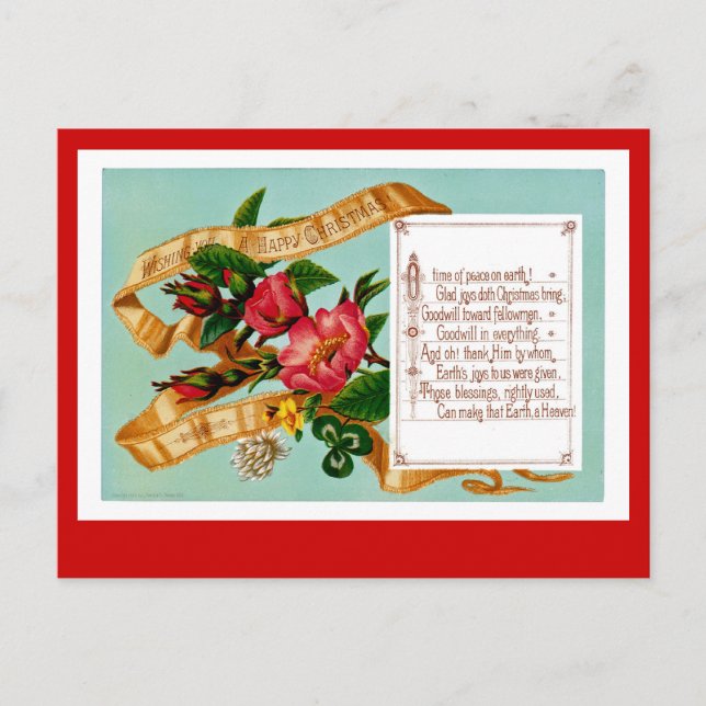 Önskar en Lycklig jul Helg Vykort (Framsida)