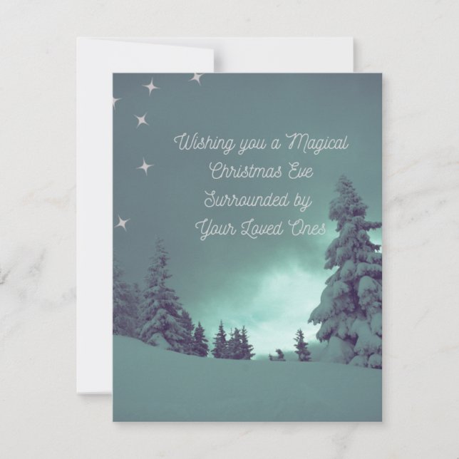 Önskar en magisk jul Kväll på en Julkort (Framsida)