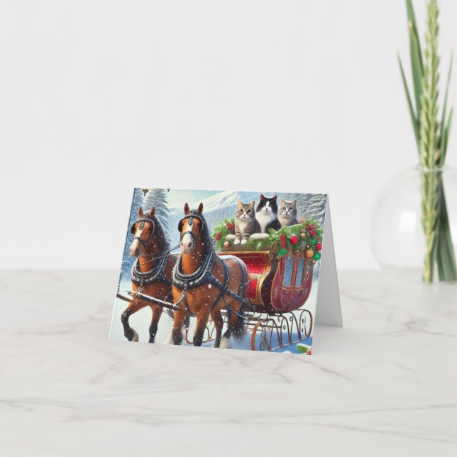 Önskar en Meowy-jul Helgkort (Framsida)