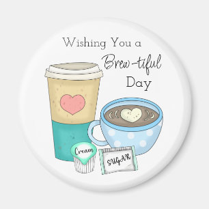 Önskar en söndaglig dag Kaffe Pun Magnet