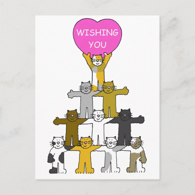 Önskar en Tecknad för snabb återställning Vykort (Framsida)