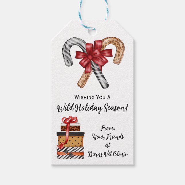 Önskar en Vild Helgdag, Cheetah, Zebra tryck Presentetikett (Framsidan)