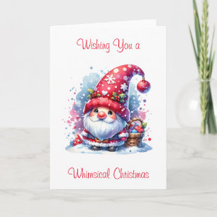 Önskar en viskfull jul Helgdag Gnome Kort