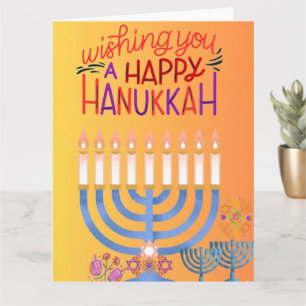 Önskar Er En Glad Hanukkah Julkort Kort