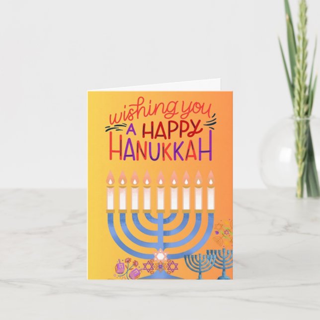 Önskar Er en Glad Hanukkah Mupprölska Helgkort (Framsida)
