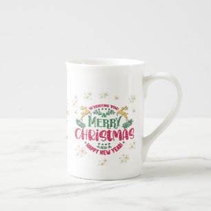 Önskar er en God Jul & ett Gott Nytt År Benporslin Mugg