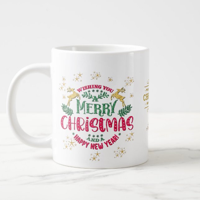 Önskar er en God Jul & ett Gott Nytt År Jumbo Mugg (Vänster)