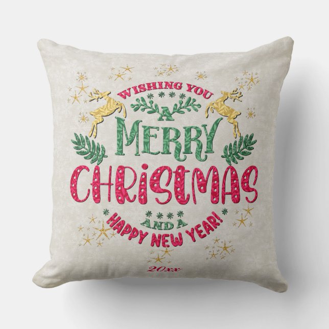 Önskar er en God Jul & ett Gott Nytt År  Kudde (Framsida)