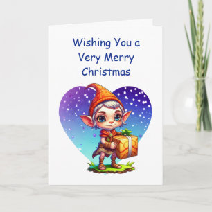 Önskar Er en God Jul Söt Tomte Kort