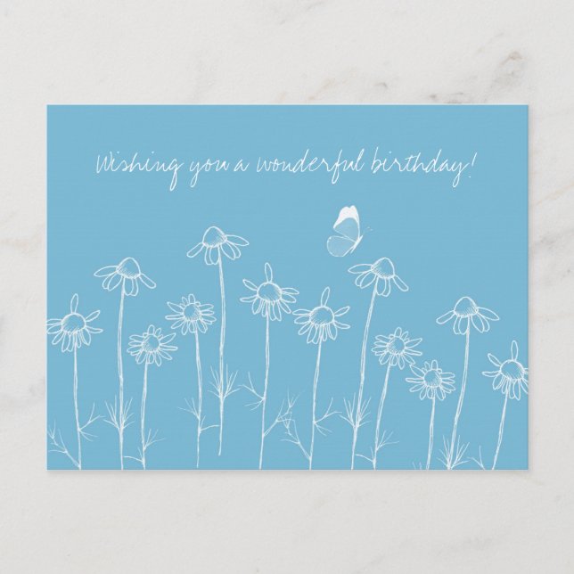 Önskar er en underbar födelsedag fjärilar vykort (Framsida)