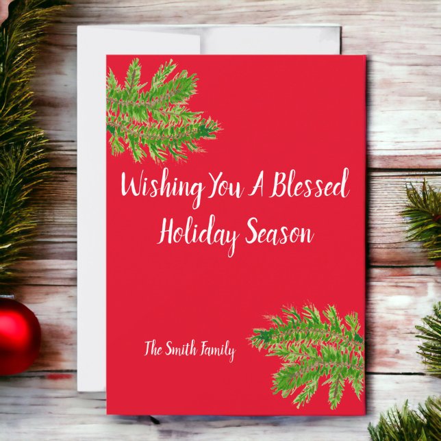 Önskar Er en välsignad högtidlig säsong Personlig Julkort (Holiday Blessings.)