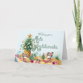 Önskar Er ett Mele Kalikimaka-kort Helgkort