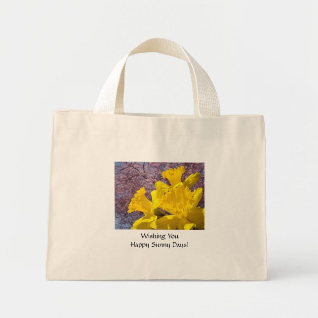 Önskar Er Glada Soliga Dagar! Narcissblomma väskor (Framsidan)