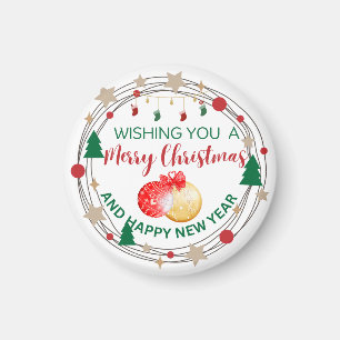 önskar er god jul och gott nytt år magnet