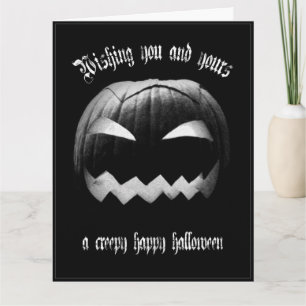 Önskar er och era en kuslig god Halloween Kort