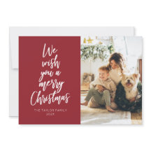 Önskar ett God jul Red Photo Helgdag Card