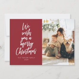 Önskar ett God jul Red Photo Helgdag Card Julkort