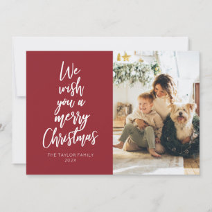 Önskar ett God jul Red Photo Helgdag Card Julkort