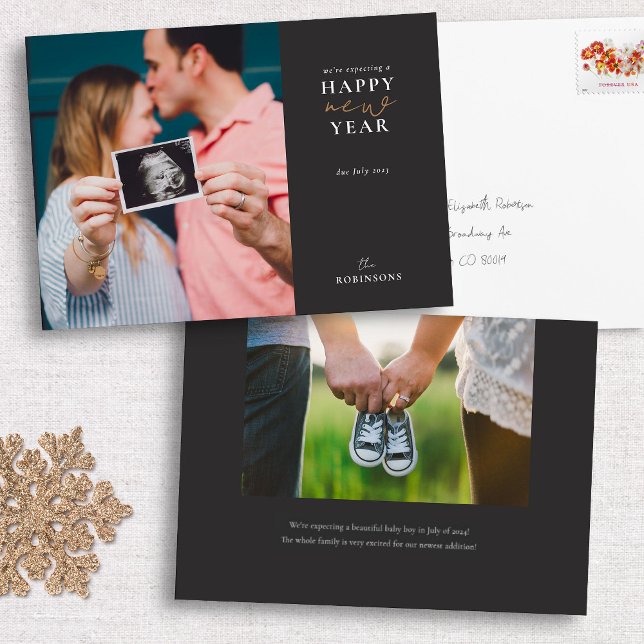 Önskar ett Gott Nytt År Semester Fotokort Julkort (Skapare uppladdad)