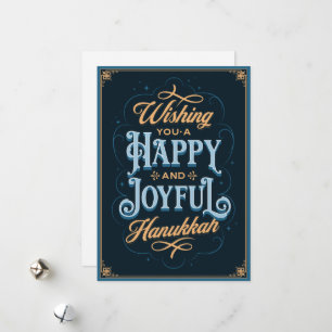 Önskar ett Lycklig och ett Glatt Hanukkah-kort Julkort