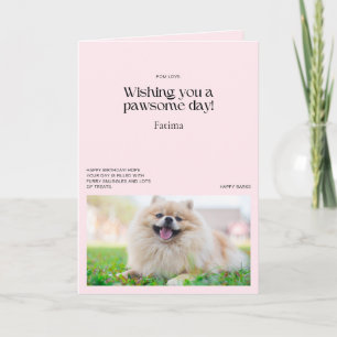 Önskar ett Pawsome Day Pommern Card Kort