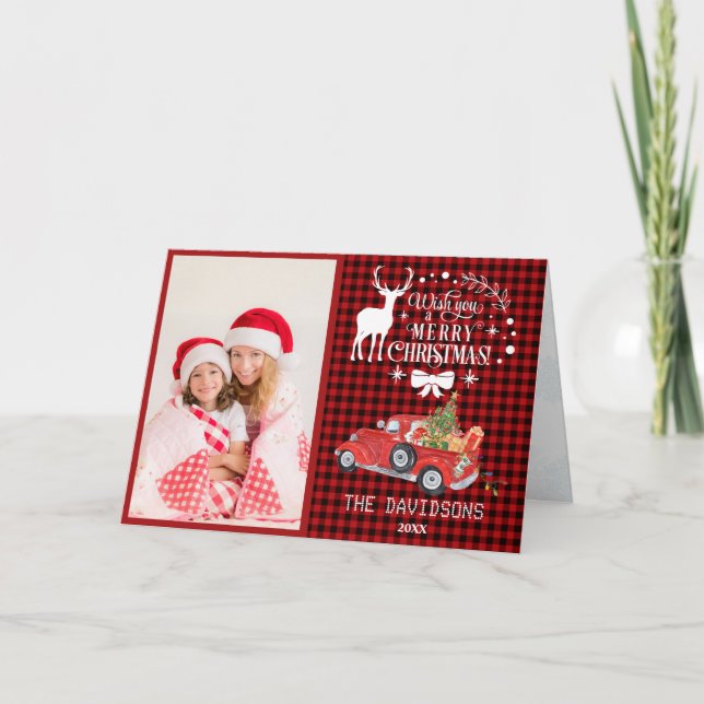 Önskar ett typografiskt foto för God jul Helgkort (Framsida)