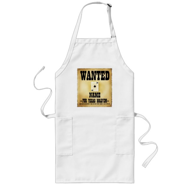 Önskar för Texas Holdem BBQ Apron Långt Förkläde (Framsidan)
