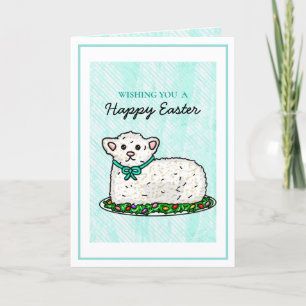 Önskar Glad påsk Cute Lamb Cake Tack Kort