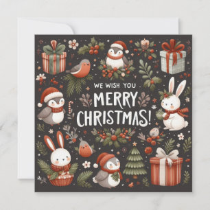 Önskar God jul söta tomttunnor Julkort