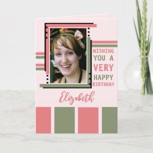 Önskar grattis på födelsedagen fotorosa grönt kort
