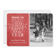 Önskar Helgdag Cheer | Rött vattenfärgskort