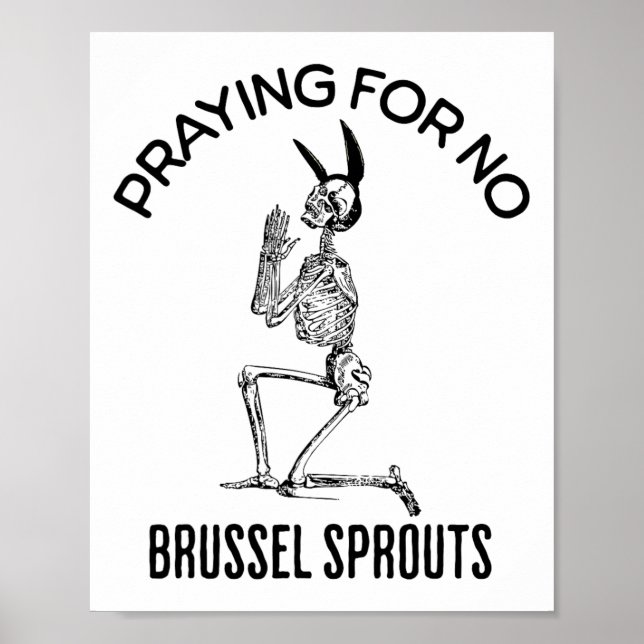Önskar inga brysselkålser Rolig påsk-skelett Poster (Framsidan)
