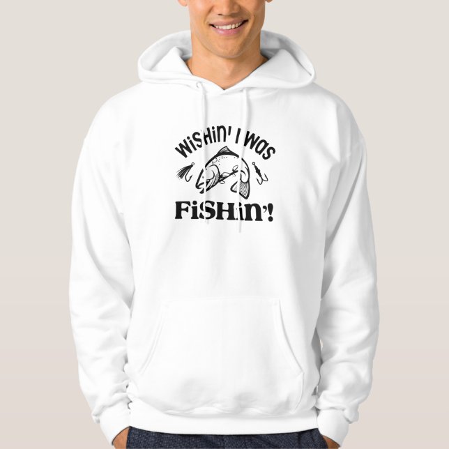önskar jag fiskade hoodie (Framsida)