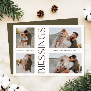 Önskar jul Blesser fyra foto Julkort