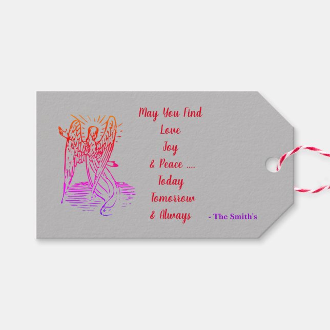 Önskar kärlek glädje fred presentetikett (Framsidan (Horizontal))